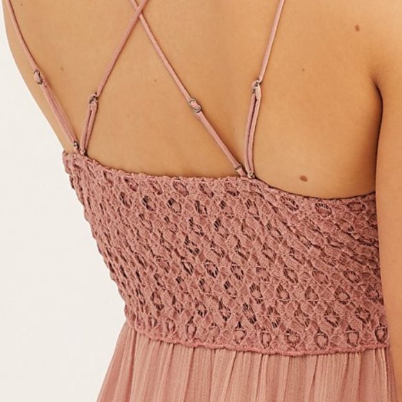 NEW Free People Adella Slip Mini Dress Rose Pink - Picture 7 of 9